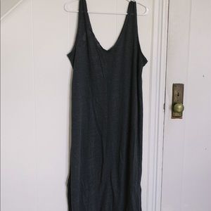 H&M Charcoal Linen Midi Dress